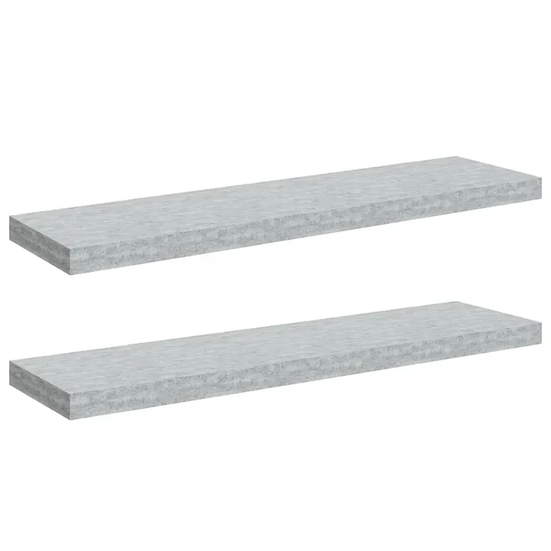 2 db betonszürke MDF lebegő fali polc 90 x 23,5 x 3,8 cm Kedvezmény