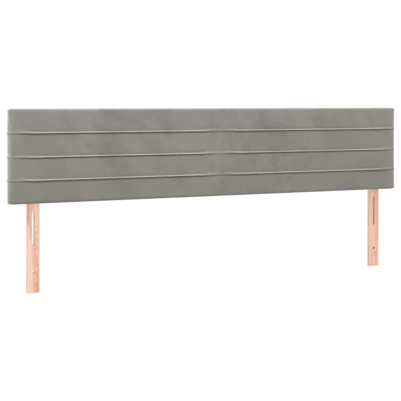 2 db világosszürke bársony fejtámla 100x5x78/88 cm Újdonság