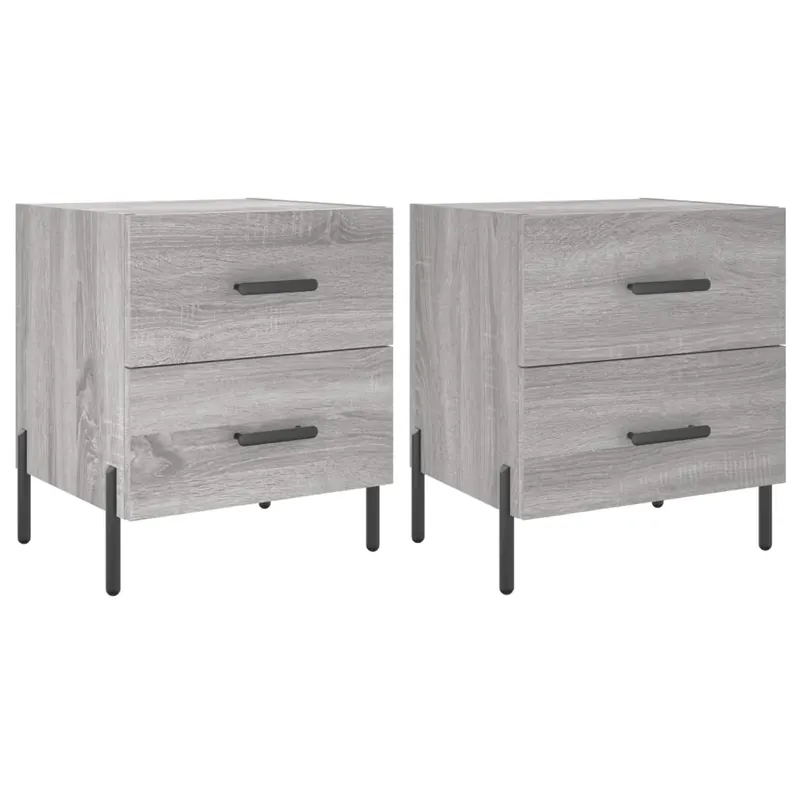 2 db szürke sonoma színű szerelt fa éjjeliszekrény 40x35x47,5cm Bestseller