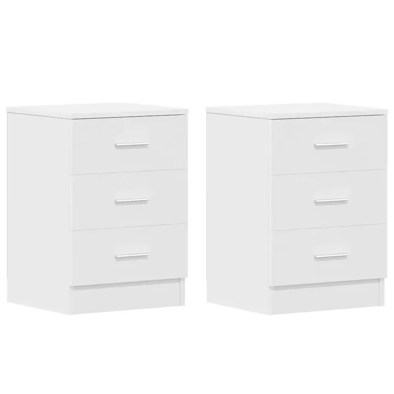 2 db fehér forgácslap éjjeliszekrény 38 x 35 x 56 cm Outlet
