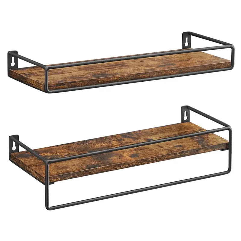 2 darabos fali polc szett, rusztikus barna 40x15x5/9cm Biztonságos fizetés