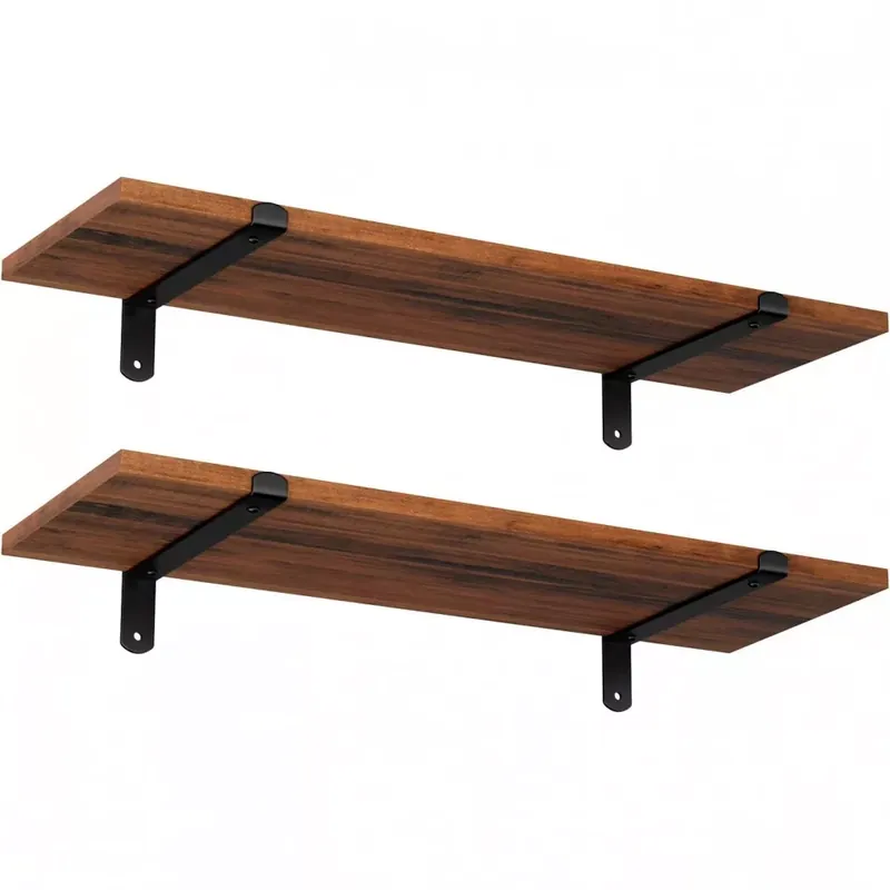 Népszerű 2 darabos fali polc szett, rusztikus barna 60x20x15cm