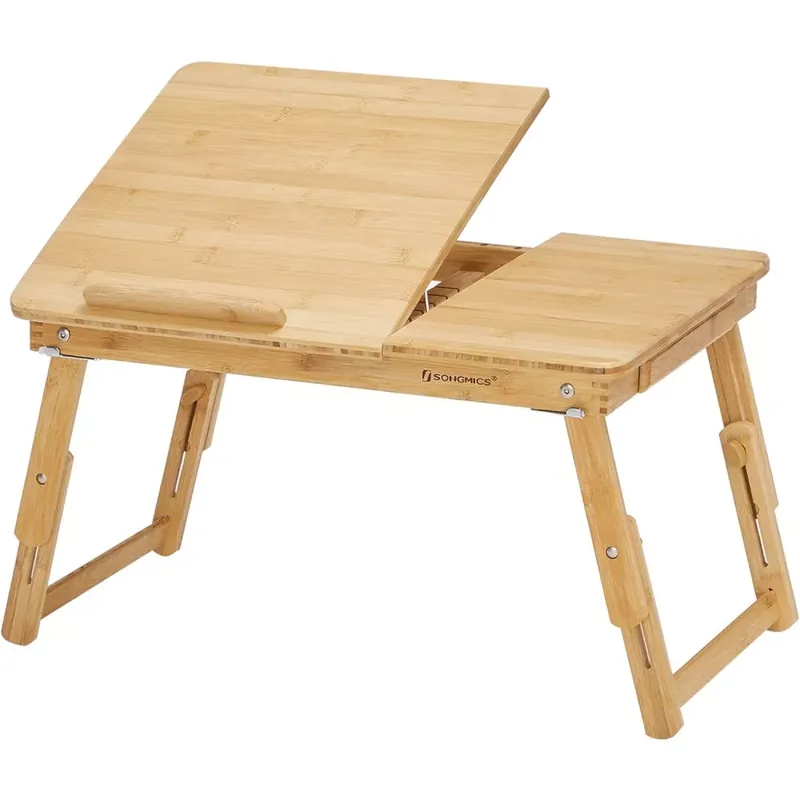 Olcsóbb Bambusz laptop asztal állítható magasság 55x35cm