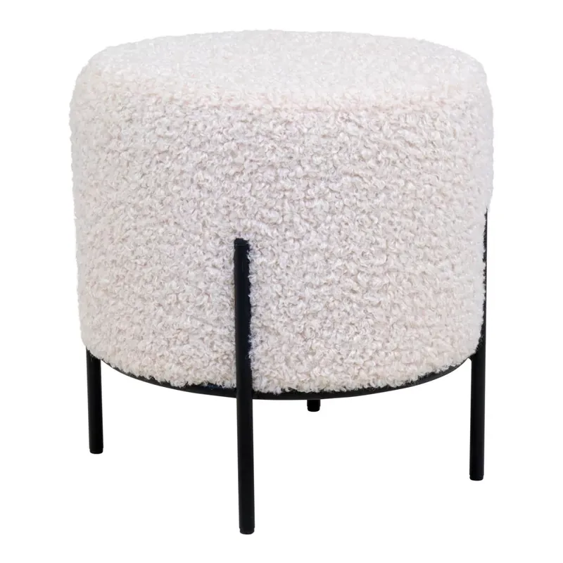 Árengedmény Alford puff, teddy puff, fehér, fekete lábakkal