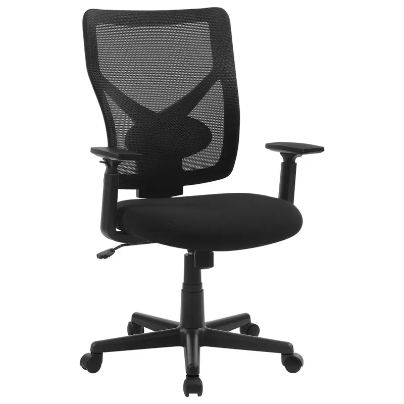 Utolsó esély Irodai ergonomikus szék, állítható deréktámasszal és kartámasszal, fekete