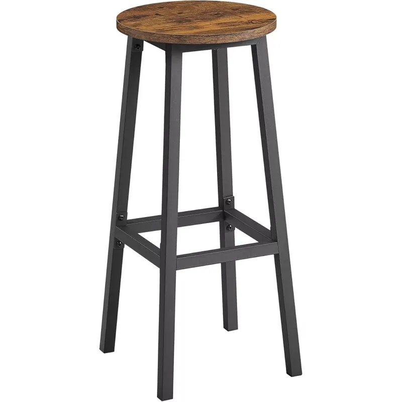 Ajánlat Bárszék 2 db, fém vázzal és lábtartóval, rusztikus barna-fekete, 74 cm magas