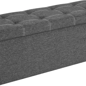 Összecsukható szövet tárolópuff, szürke 110x38x38cm Prémium