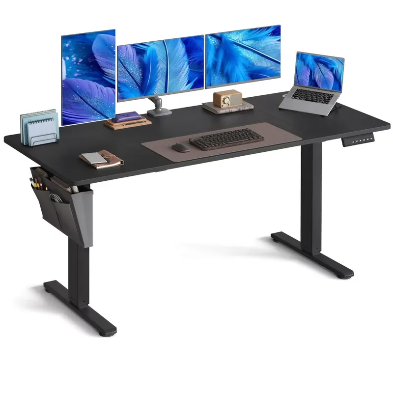 Olcsó Elektromosan állítható íróasztal, fekete 160x70x73-120cm