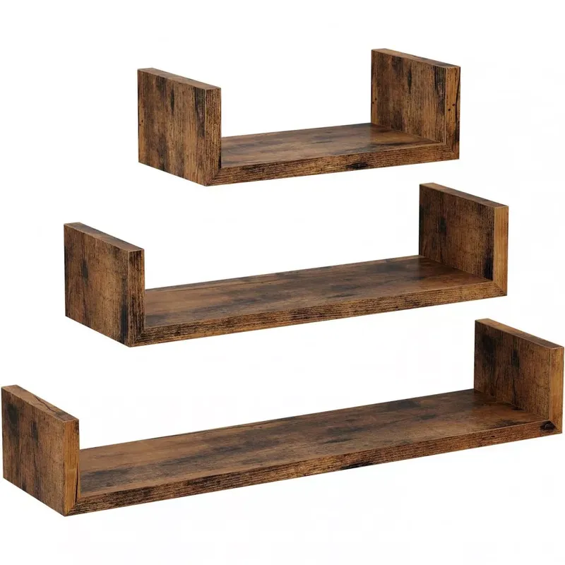 3 darabos lebegő polc szett, rusztikus barna 30/45/60cm Kihagyhatatlan ajánlat