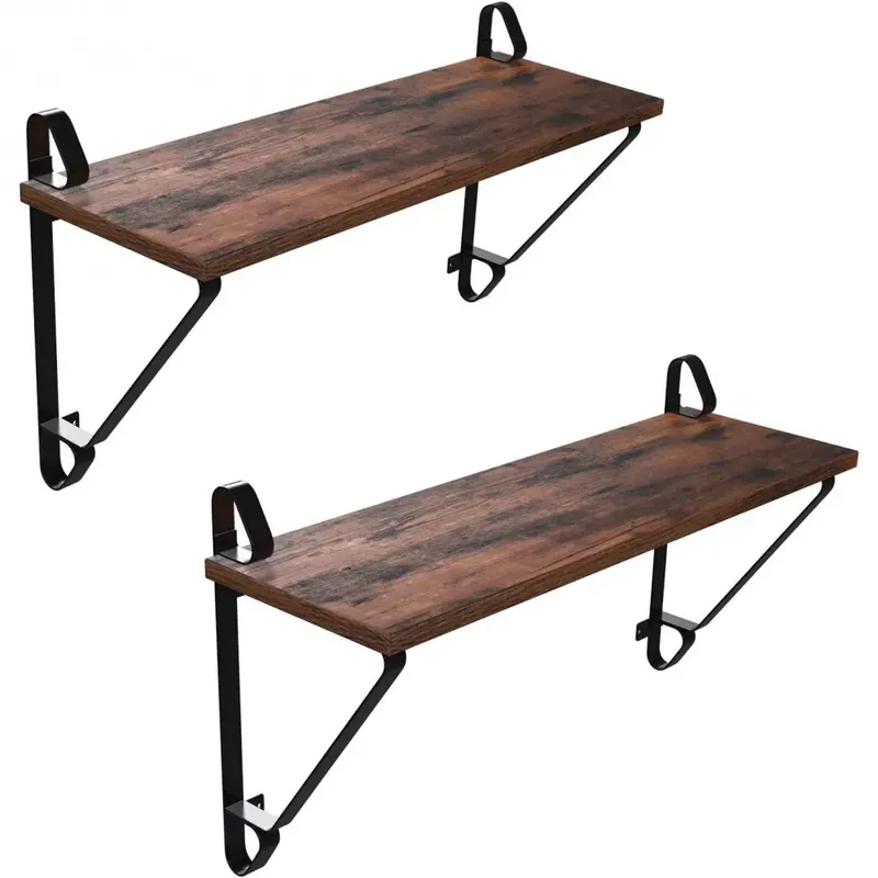 2 darabos fali polc szett, rusztikus barna 60x33x20cm Expressz szállítás
