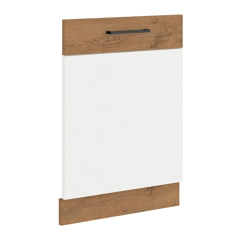 Ajtó beépített mosogatógépre , lancelot tölgy/ fehér extra magas fényű HG, VEGA ZM 713x596 Olcsó