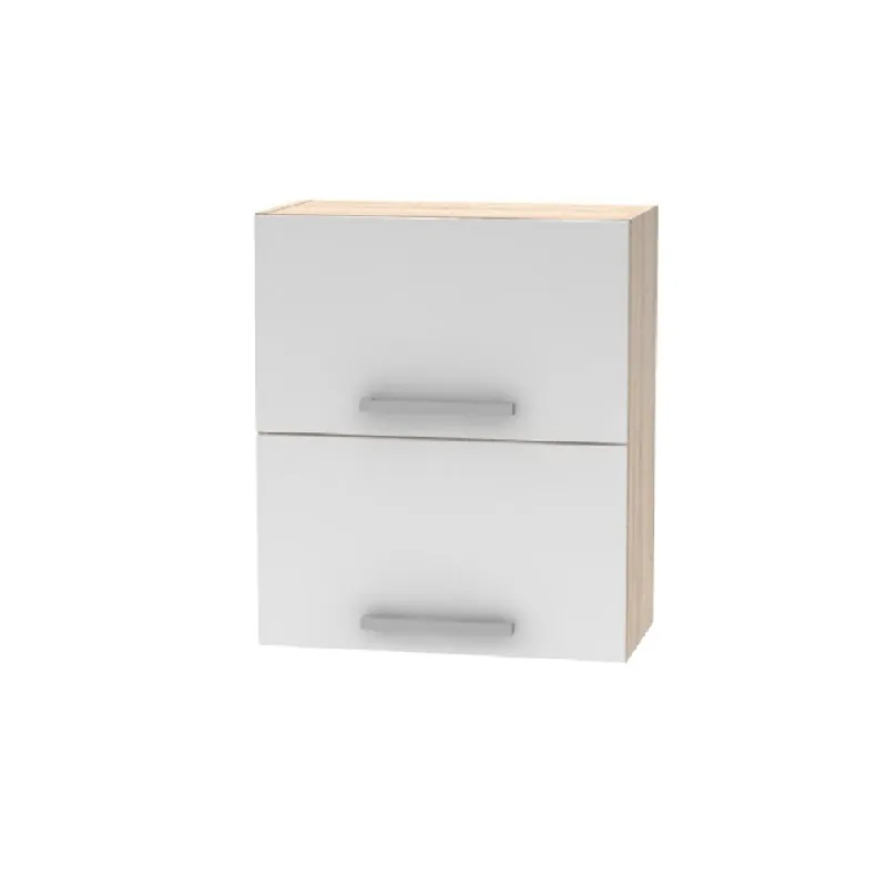 Outlet Billenő felsőszekrény 2DV, tölgy sonoma/fehér, NOVA PLUS NOPL-008-VH