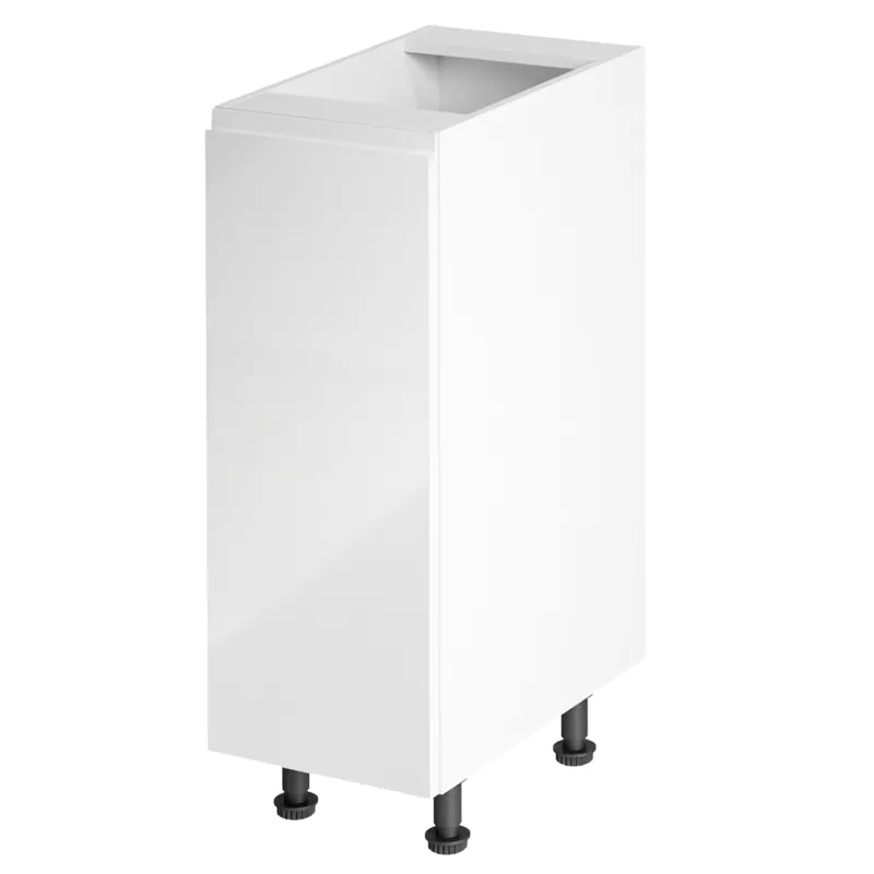 Prémium Alsószekrény, fehér/fehér extra magasfényű, balos, AURORA D30