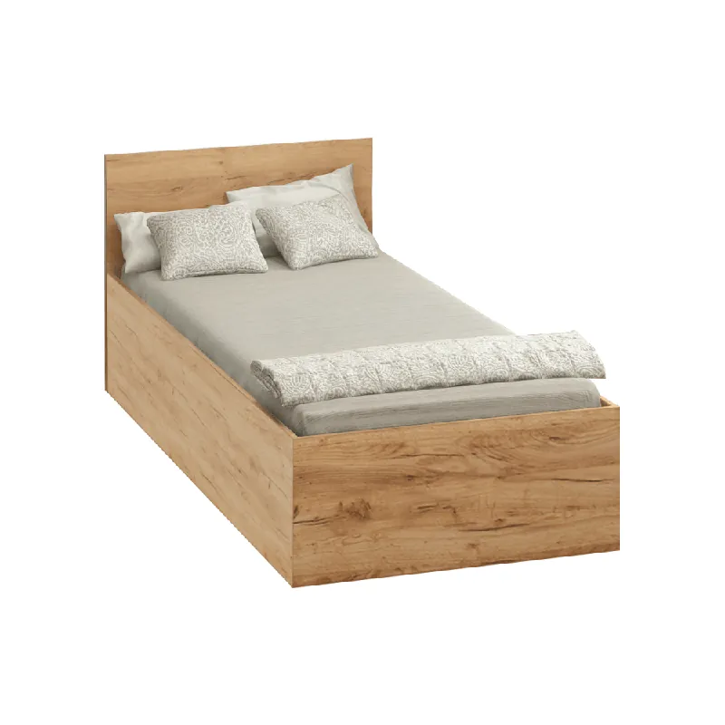 Ágy fém ráccsal és tárolóhellyel, 90x200, tölgy craft arany, DOLI Azonnali szállítás
